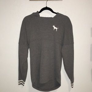 pink cut out neck sweatshirt